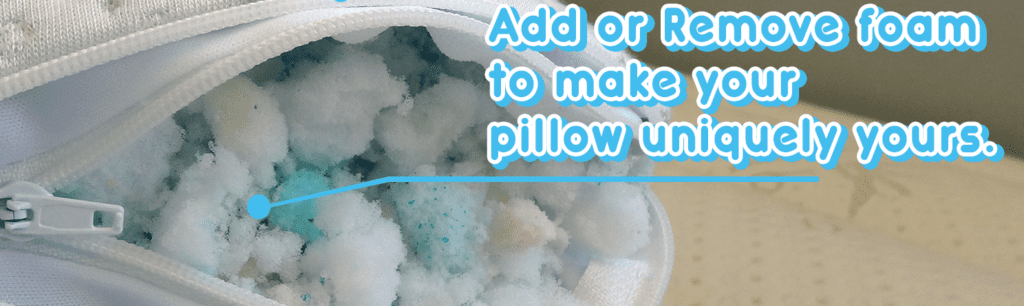 Shredded memory foam in Snuggle-Pedic pillow